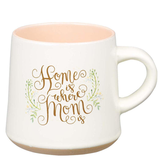 Home Is Where Mom Is Ceramic Mug with Clay Dipped Base - Pura Vida Books