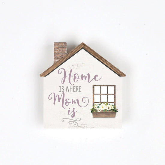 Home Is Where Mom Is House Bloque de Madera - Pura Vida Books