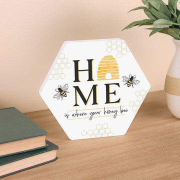 Home Is Where Your Honey Bee Shape Décor - Pura Vida Books