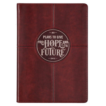 Hope and a Future Chestnut Brown Faux Leather Classic Journal - Jeremiah 29:11 - Pura Vida Books