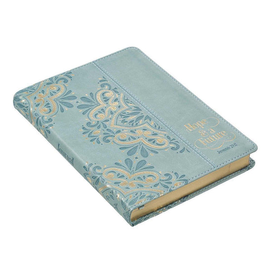 Hope & a Future Powder Blue Classic Faux Leather Journal - Jeremiah 29:11 - Pura Vida Books