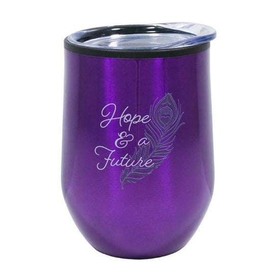 Hope & A Future - Tumbler Stainless Steel Purple 12 Oz Mug - Pura Vida Books