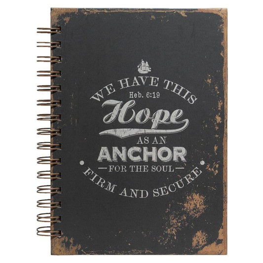 Hope As An Anchor Large Hardcover Wirebound Journal - Hebrews 6:19 - Pura Vida Books