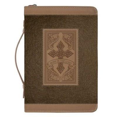 Hope in the Lord, Cross, Bible Cover, Brown - Pura Vida Books