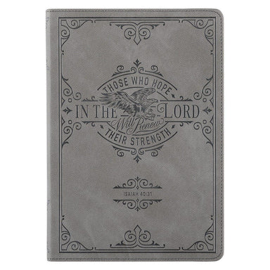 Hope in the LORD Gray Faux Leather Classic Journal - Isaiah 40:31 - Pura Vida Books