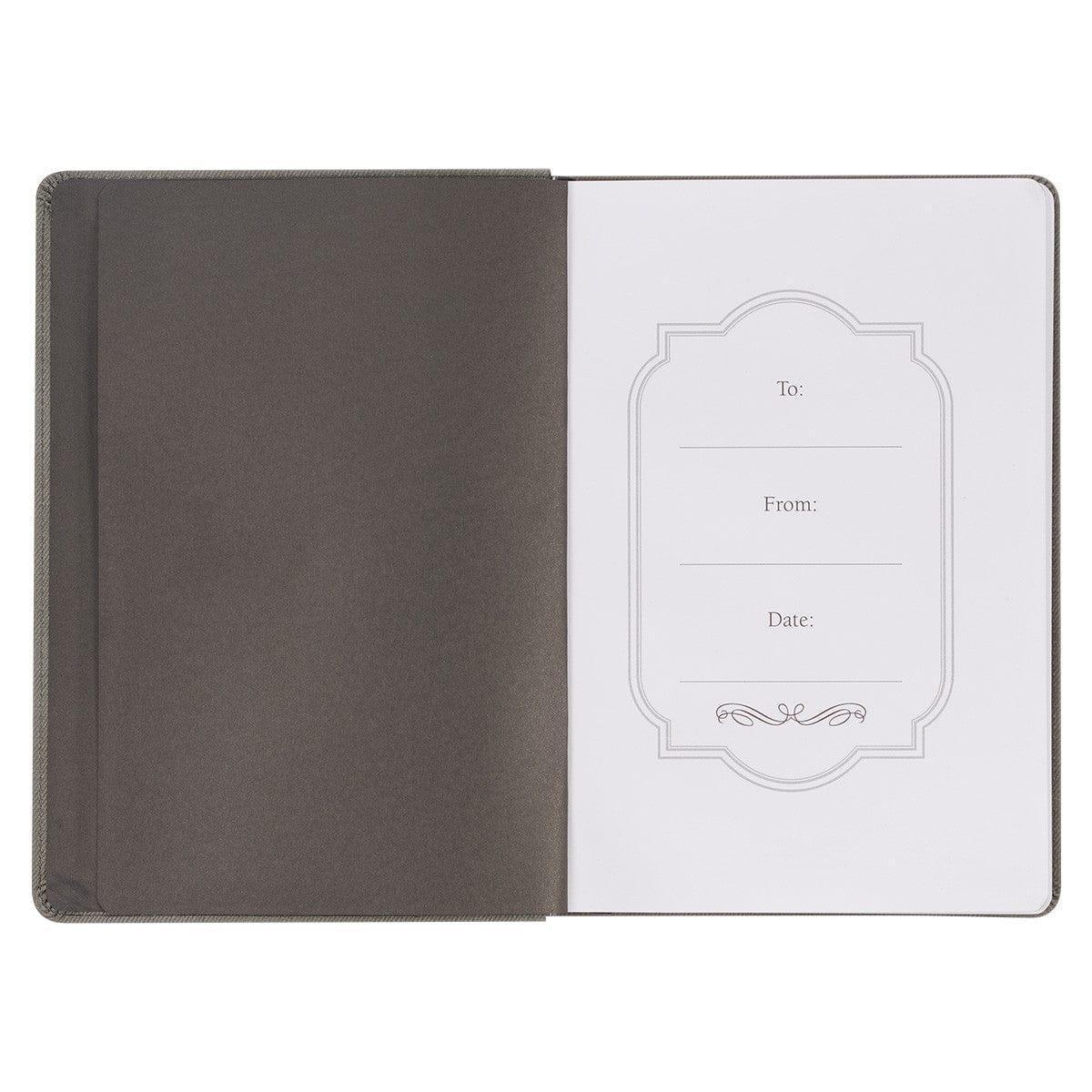 Hope in the LORD Gray Faux Leather Classic Journal - Isaiah 40:31 - Pura Vida Books