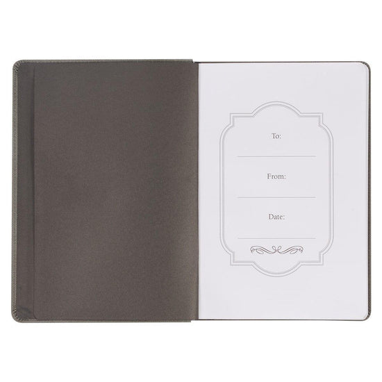 Hope in the LORD Gray Faux Leather Classic Journal - Isaiah 40:31 - Pura Vida Books