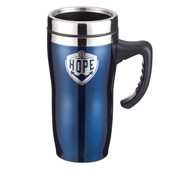 Hope Stainless Steel Travel Mug With Handle - Hebrews 6:19 - Pura Vida Books