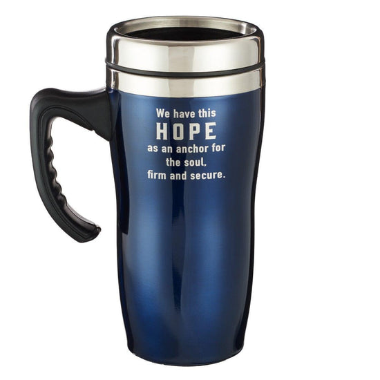 Hope Stainless Steel Travel Mug With Handle - Hebrews 6:19 - Pura Vida Books