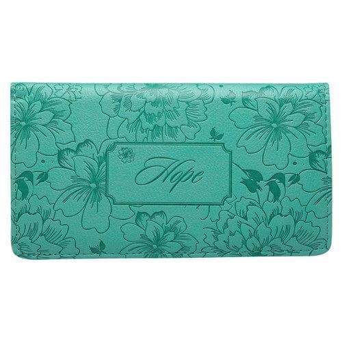 Hope Teal Faux Leather checkbook cover - Pura Vida Books