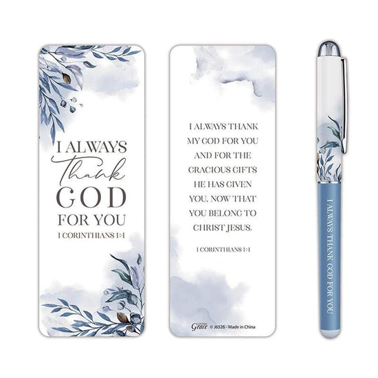 I Always Thank God For You Gift Pen with Bookmark - Pura Vida Books