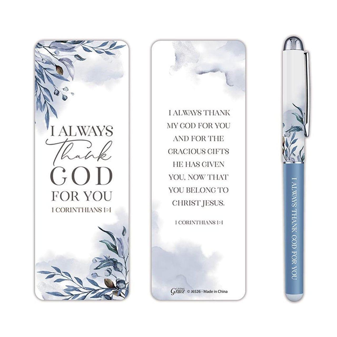 I Always Thank God For You Gift Pen with Bookmark - Pura Vida Books