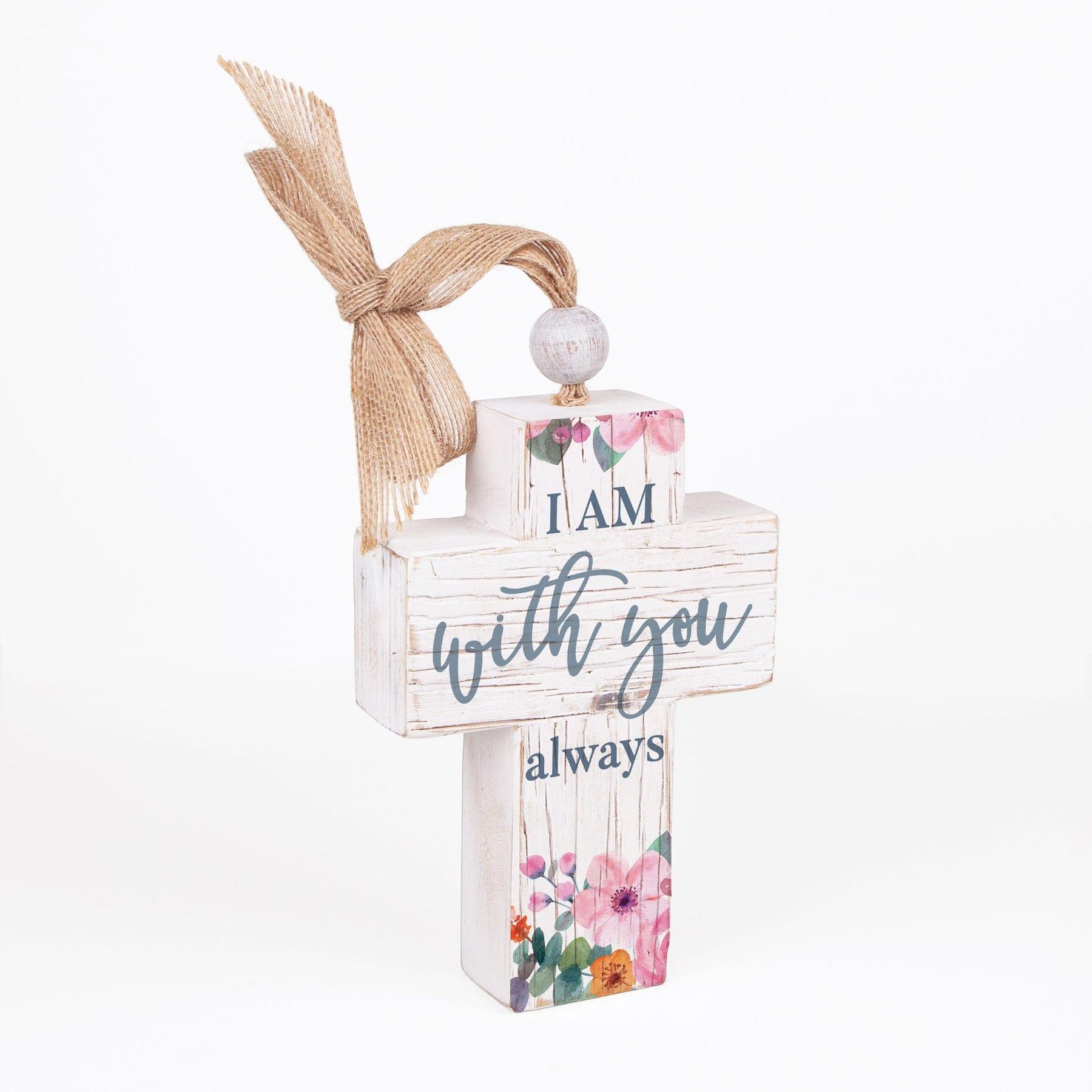 I Am With You Always Tabletop Cross Décor - Pura Vida Books