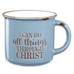 I Can Do All Thing Through Christ Blue Camp Style Coffee Mug - Philippians 4:13 - Pura Vida Books