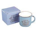 I Can Do All Thing Through Christ Blue Camp Style Coffee Mug - Philippians 4:13 - Pura Vida Books