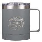 I Can Do All Things Camp Gray Style Stainless Steel Mug - Philippians 3:14 - Pura Vida Books