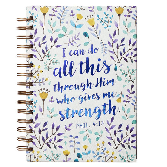 I Can Do All This Large Wirebound Hardcover Journal - Philippians 4:13 - Pura Vida Books