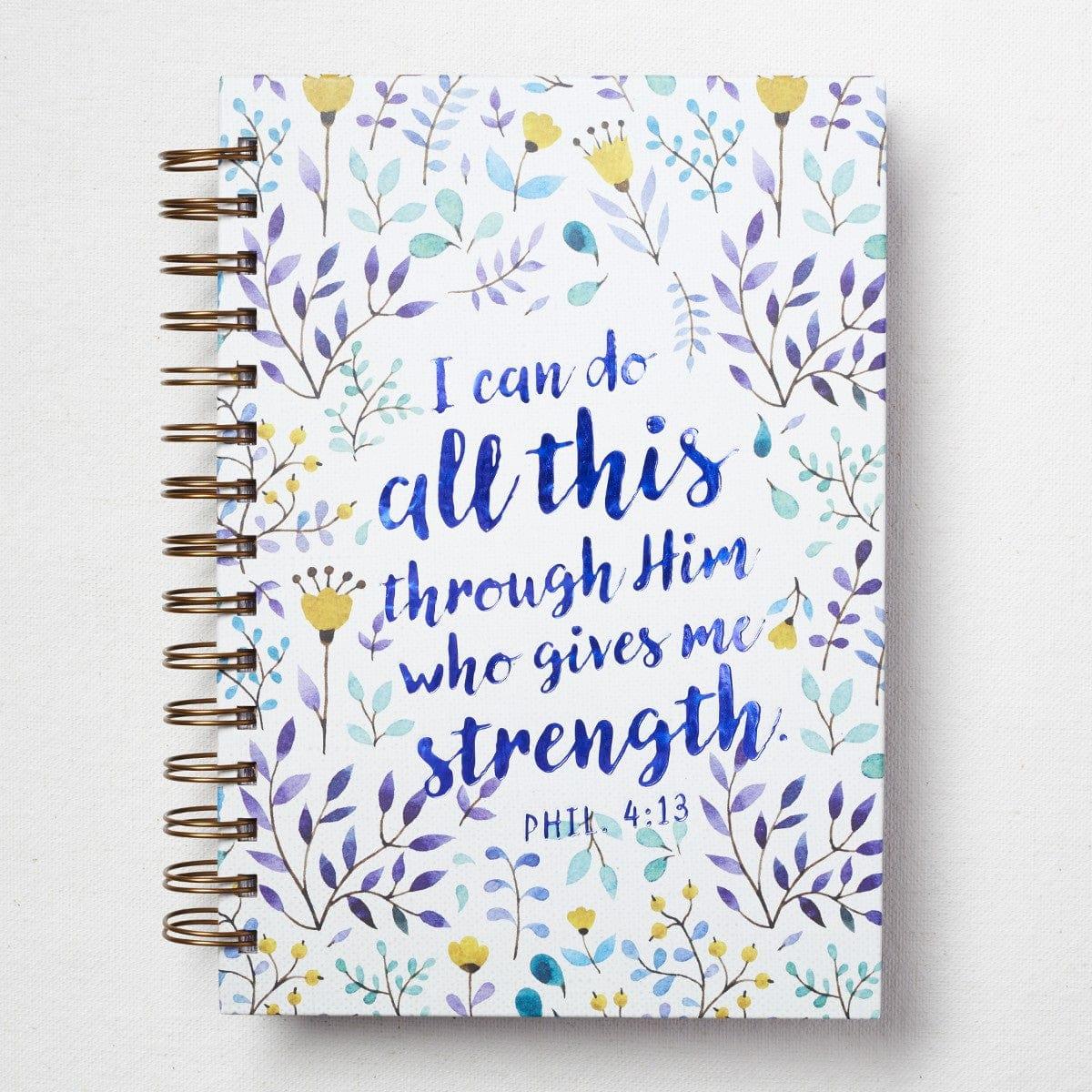 I Can Do All This Large Wirebound Hardcover Journal - Philippians 4:13 - Pura Vida Books