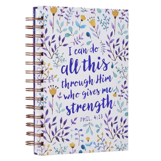 I Can Do All This Large Wirebound Hardcover Journal - Philippians 4:13 - Pura Vida Books