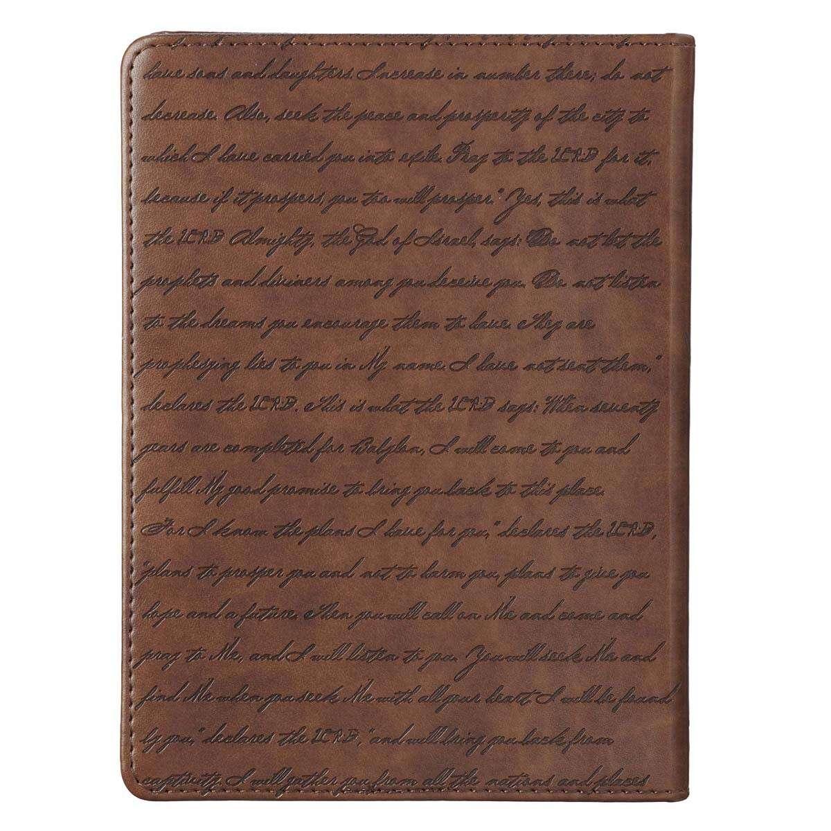 I Know the Plans Brown Handy-size Faux Leather Journal - Jeremiah 29:11 - Pura Vida Books