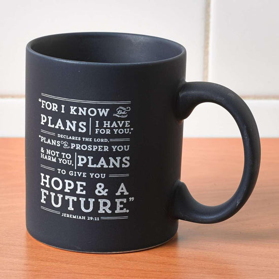 I Know the Plans Coffee Mug in Navy Jeremiah 29:11 - Pura Vida Books