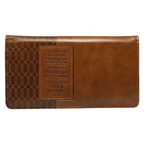 I know the Plans Faux Leather Checkbook Cover - Pura Vida Books