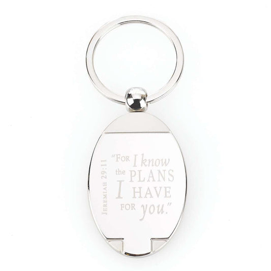 I Know the Plans - Jeremiah 29:11 Metal Keyring - Pura Vida Books