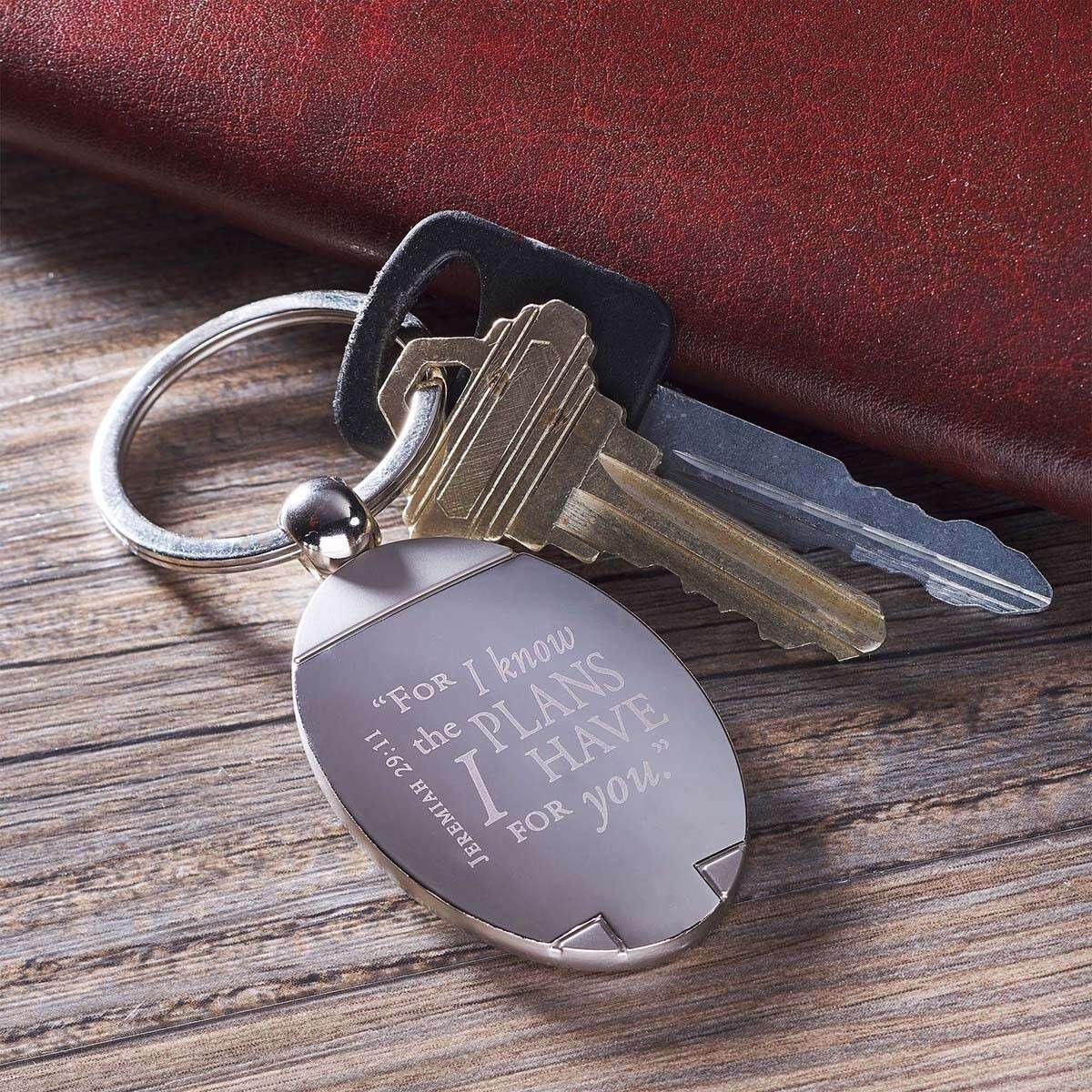 I Know the Plans - Jeremiah 29:11 Metal Keyring - Pura Vida Books