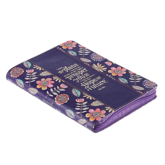 I Know the Plans Purple Faux Leather Classic Journal with Zipped Closure - Jeremiah 29:11 - Pura Vida Books