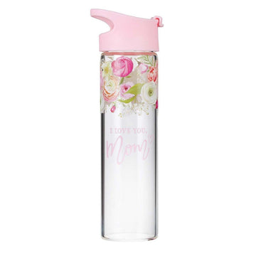 I Love You, Mom Glass Water Bottle - Pura Vida Books