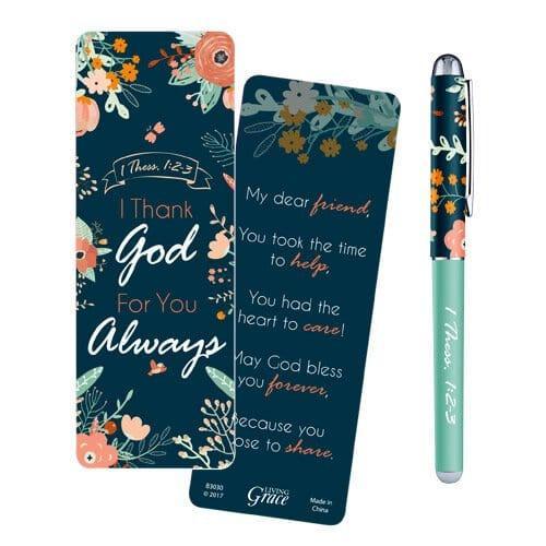 I Thank God For You Always Gift Pen with Bookmark - Pura Vida Books
