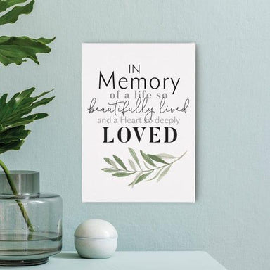 In Memory Of A Life So Beautifully Lived And Heart Canvas Décor - Pura Vida Books