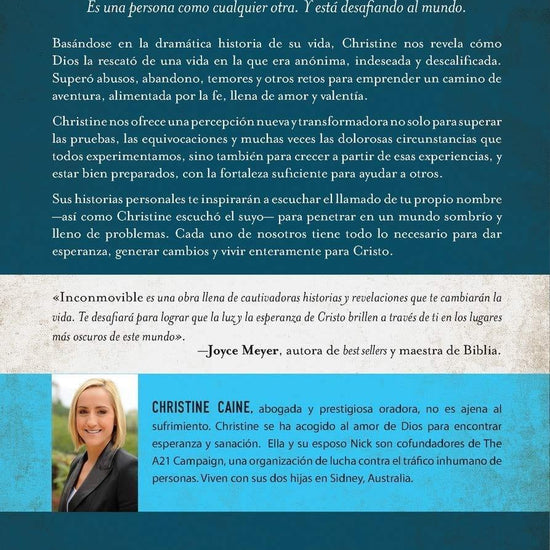 Inconmovible - Christine Caine - Pura Vida Books