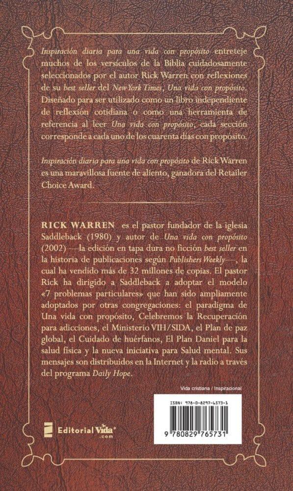 Inspiración diaria para una vida con propósito - Rick Warren - Pura Vida Books