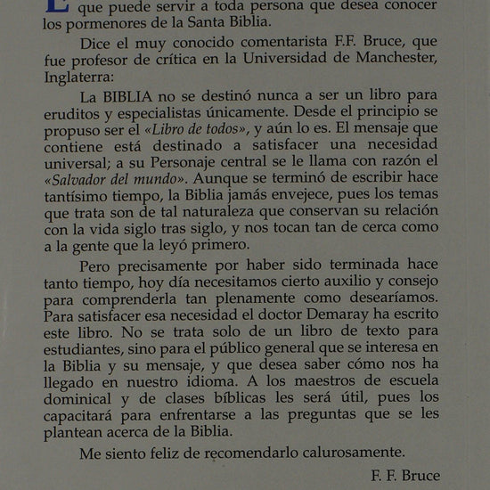 Introducción a la Biblia - Donald E. Demaray - Pura Vida Books