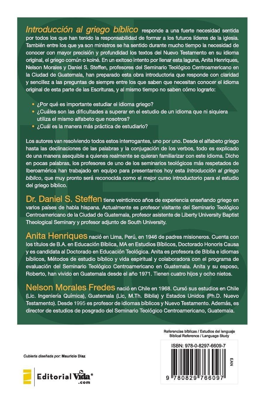 Introducción al griego bíblico - Anita Henriques, Nelson Morales y Daniel S. Steffen - Pura Vida Books