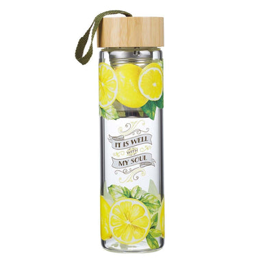 It Is Well With My Soul Glass Infuser Water Bottle - Pura Vida Books