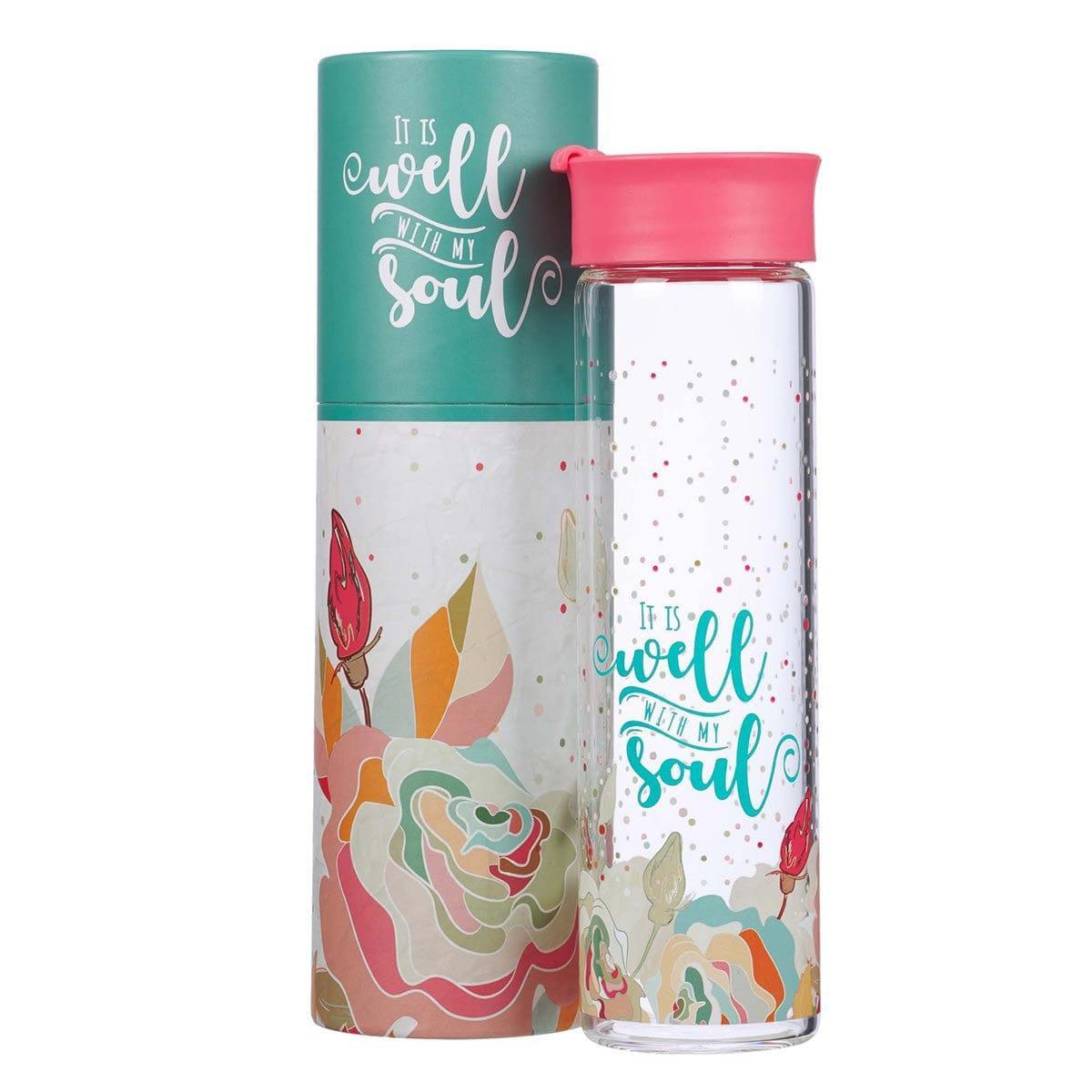 It is Well With My Soul Glass Water Bottle - Pura Vida Books