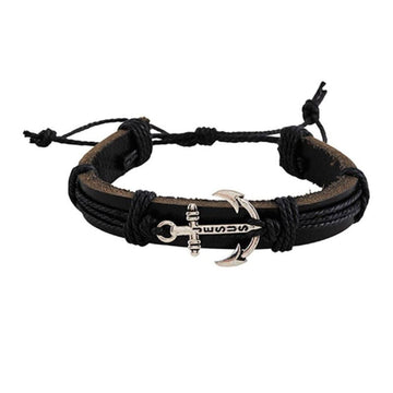 Jesus Anchor Leather Bracelet - Pura Vida Books