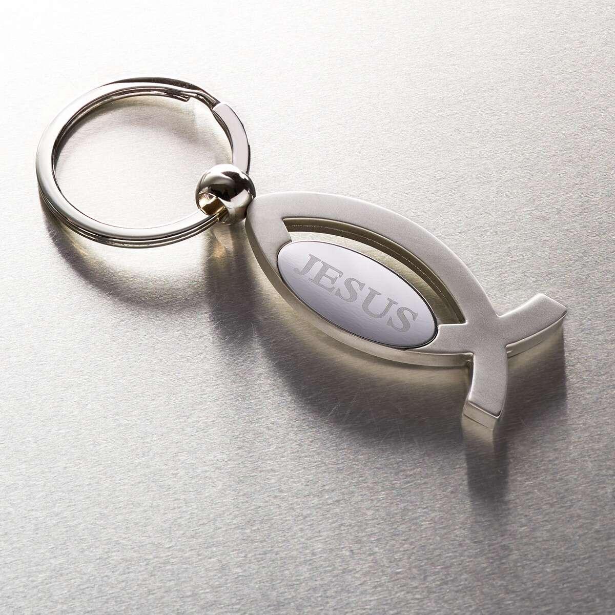 Jesus Fish Keyring in Tin - Pura Vida Books