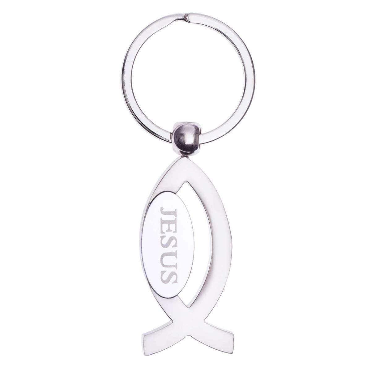 Jesus Fish Keyring in Tin - Pura Vida Books