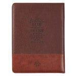 John 3:16 Collection Two-Tone Brown Faux Leather Portfolio Folder With Cross - Pura Vida Books