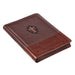 John 3:16 Collection Zippered Two-Tone Brown Faux Leather Classic Journal With Cross - Pura Vida Books