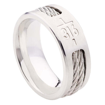 John 3:16 Cross Men's Ring - Pura Vida Books