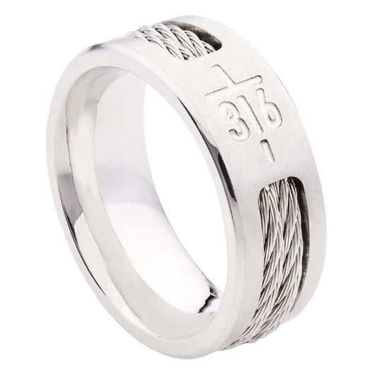 John 3:16 Cross Men's Ring - Pura Vida Books