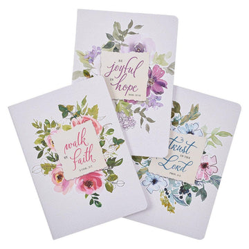 Joyful in Hope Lilac Watercolor Large Notebook Set - Romans 12:12 - Pura Vida Books