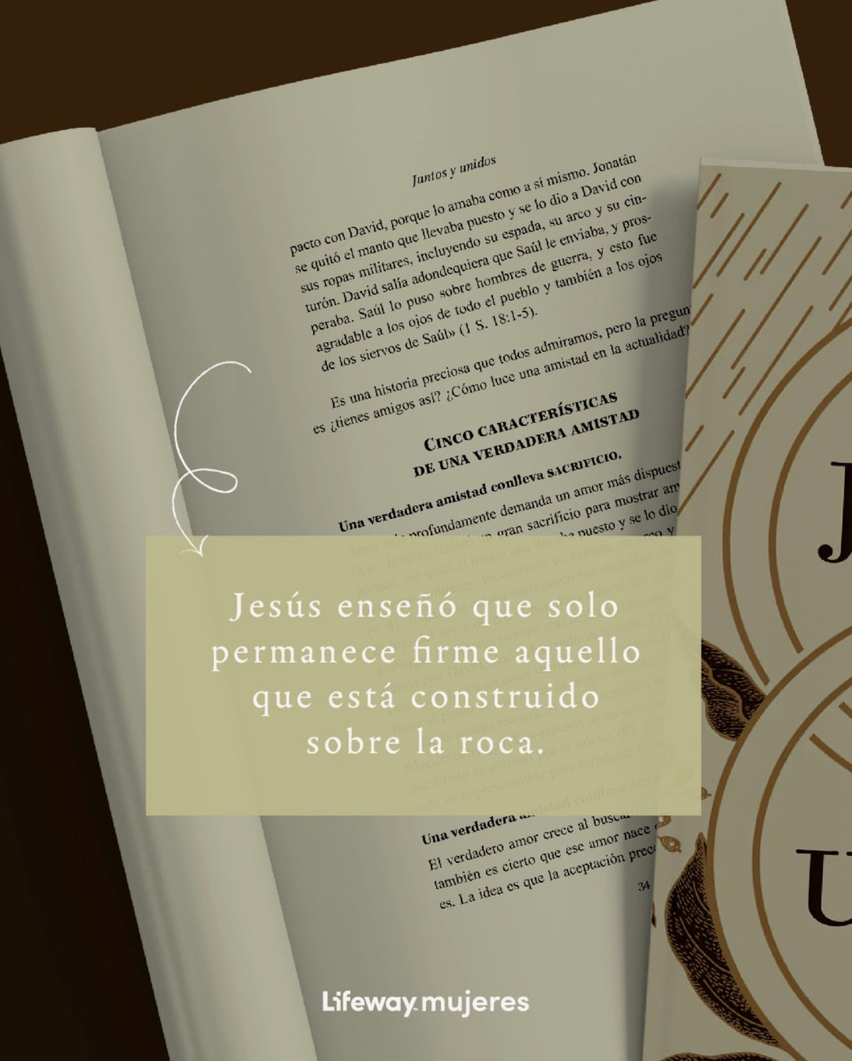 Cita del libro Juntos y unidos sobre lo que Jesús enseñó acerca de construir sobre la roca