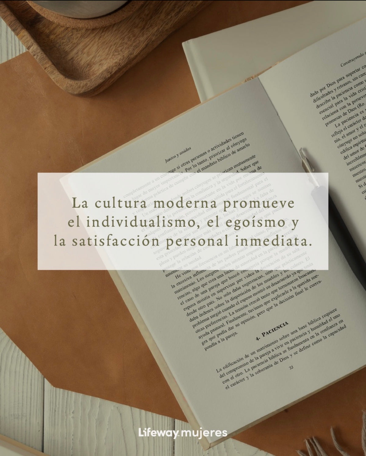 Cita del libro Juntos y unidos sobre el individualismo y la satisfacción personal