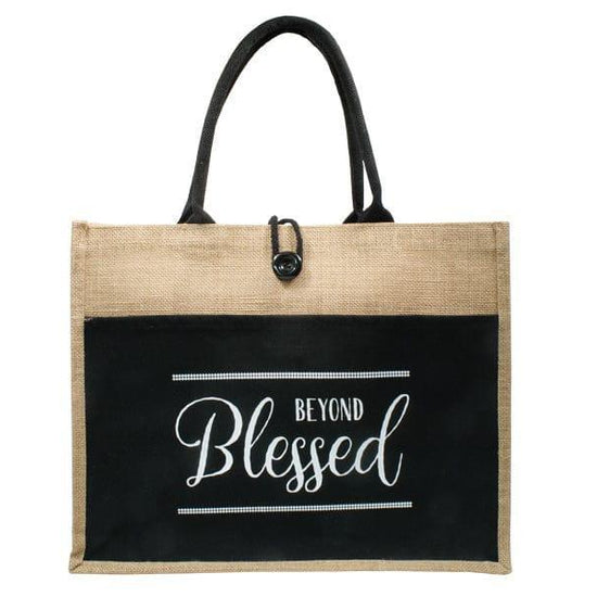 Jute Tote Bag - Blessed - Pura Vida Books