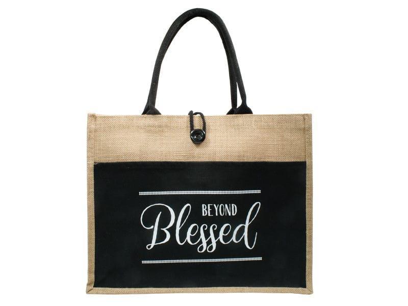 Jute Tote Bag - Blessed - Pura Vida Books